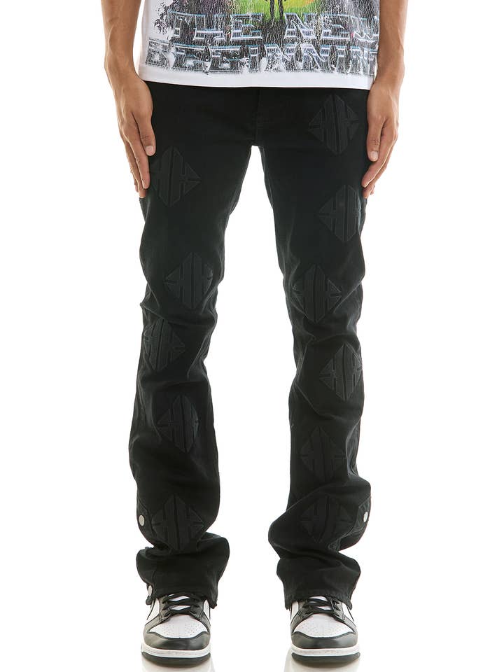 KDNK - Wholesale Jeans - Men's - EMBROIDERY FLARE JEANS