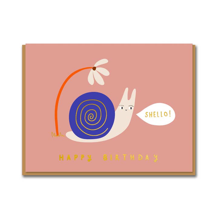 1973 - Wholesale Birthday Card - Snail Birthday Greeting Card by Aless Baylis