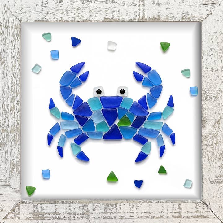 Sea glass Blue CRAB Framed Print (Copy) for wholesale by LISART LLC