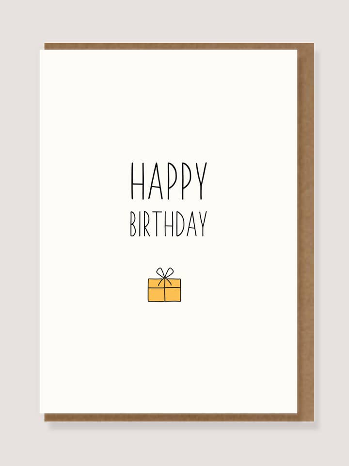 Folding card with envelope - “Gift - Happy Birthday” for wholesale by LØTTEBOM