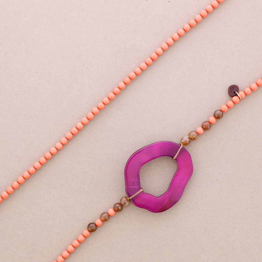 Sonata – wholesale Choker/Krage – Oregelbunden cirkel harts långt bollhalsband3