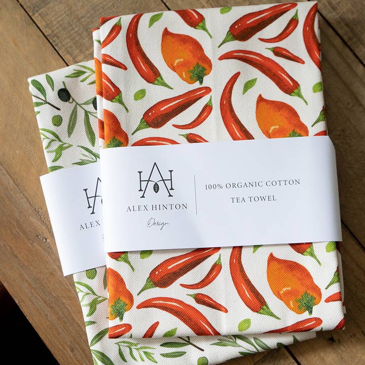 Chili - Ekologisk bomullshandduk för wholesale av Alex Hinton Design