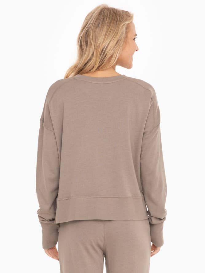 Mono B - Wholesale Sweatshirt - Women's - Mono B GREEN - Organic Cotton Blend Crew Neck