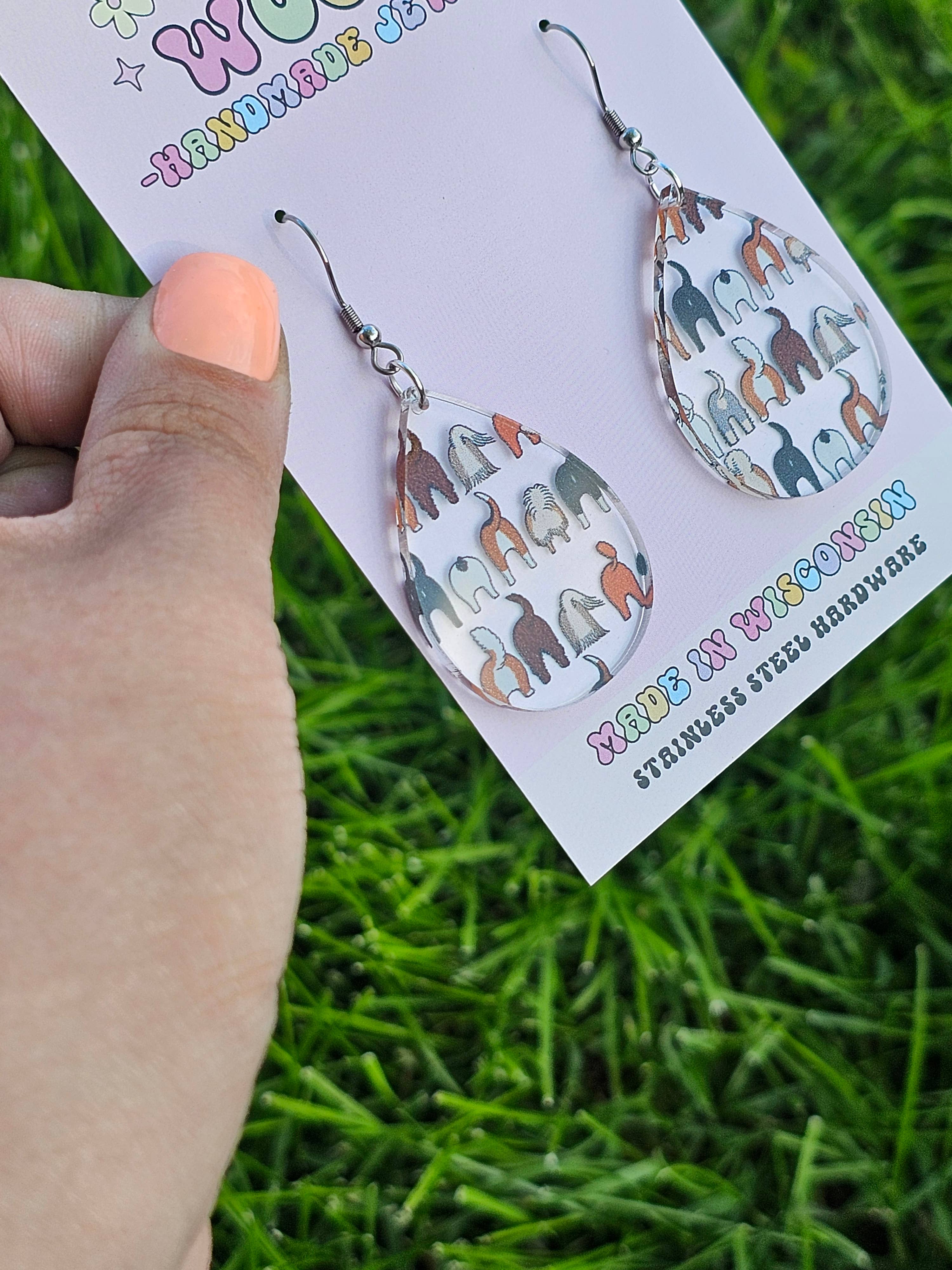 Jedi Woods LLC - Wholesale Dangle Earrings - Dog Butt Earring Dangles2