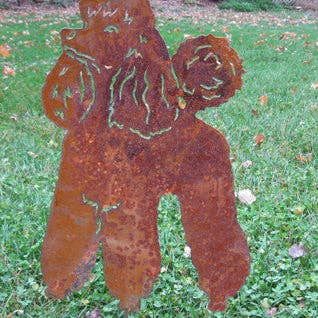Metal Poodle Sculpture or Dog Wall Art for wholesale by Rustica Ornamentals