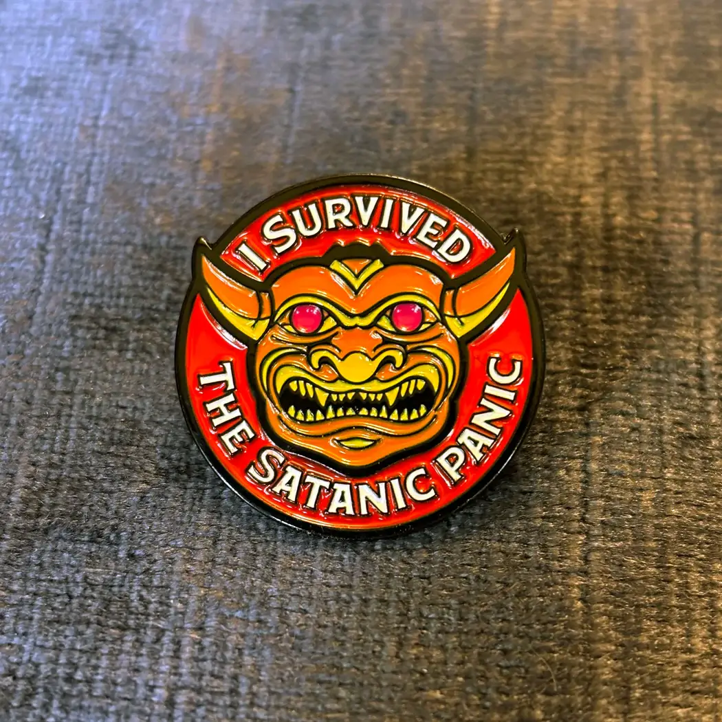 Dodecadonuts - Wholesale Lapel Pin/Button - I Survived The Satanic Panic Pin0