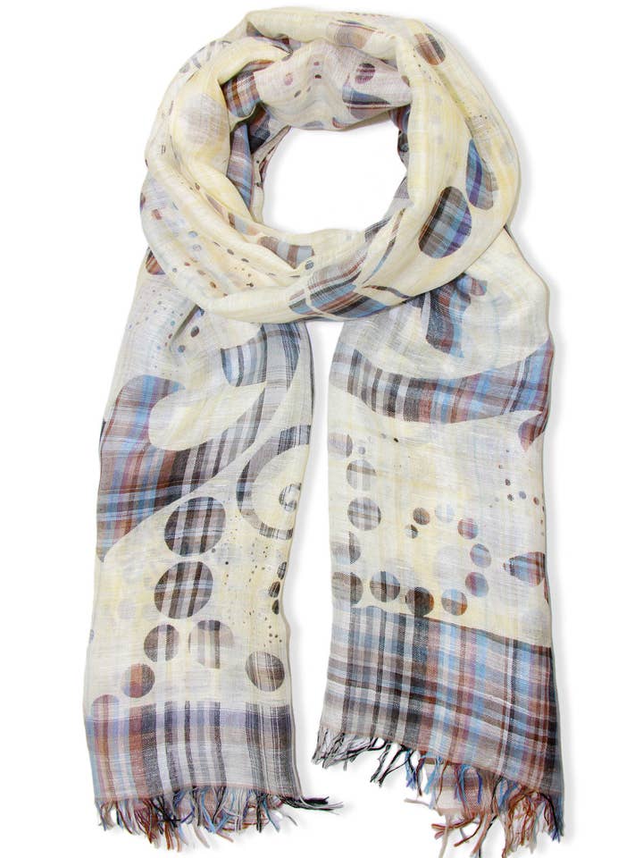 Celestia Blandet Trykt Plaid vævet tørklæde for engroshandel hos SAACHI