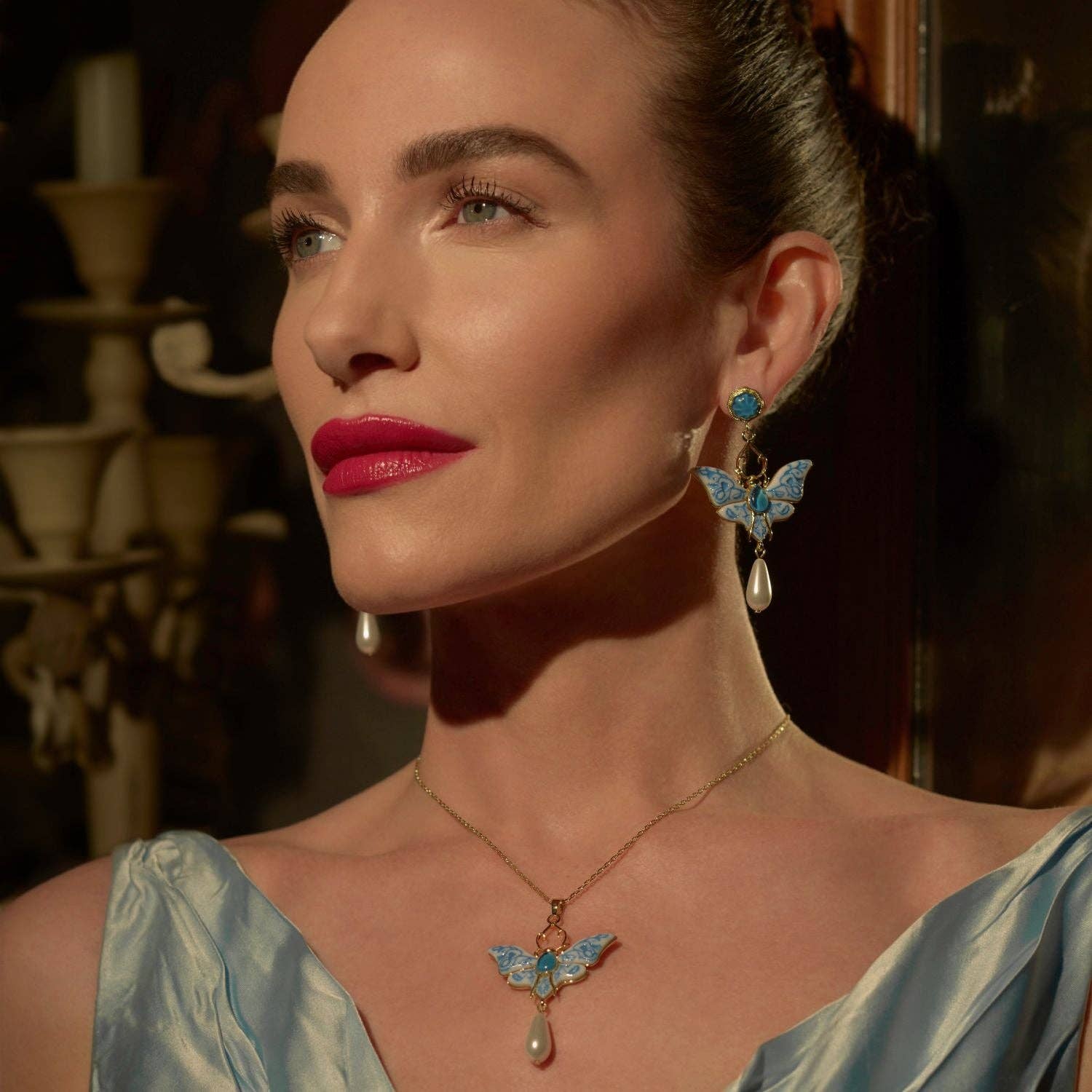 Bill Skinner - Vendita all'ingrosso Collana con ciondolo/pendaglio - Collana con pendente a falena e perla3