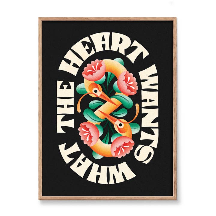 Julie Solvstrom Illustration - Wholesale Art Print - Heart Wants What The Heart Wants Art Print | Love Home Decor1