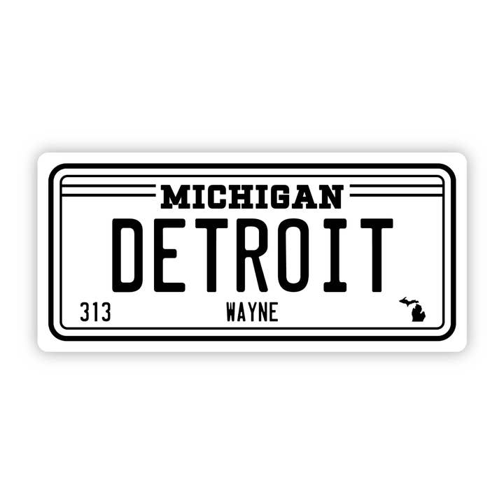Big Moods - Wholesale Sticker - Detroit Michigan 313 License Plate Sticker
