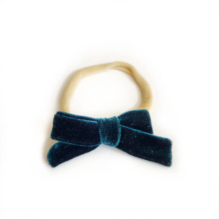 The Tiny Bow Shop - Wholesale Hair Bow - Kids - Forest Green Velvet Dainty Hair Bow