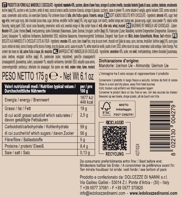 Le Dolcezze di Nanni - Wholesale Cookie - 427 Ricciarelli with chocolate soft almond cake4