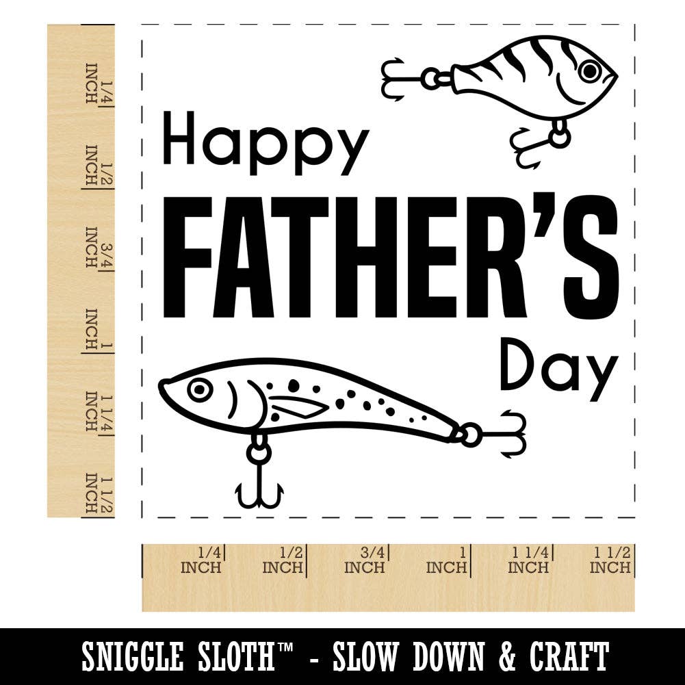 Sniggle Sloth - Wholesale Rubber/Decorative Stamp - Happy Father's Day Fishing Lure Bait Self-Inking Rubber Stamp Ink Stamper6