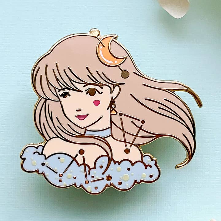 April häxa Diamond Emalj Pin för wholesale av Alum and Ink