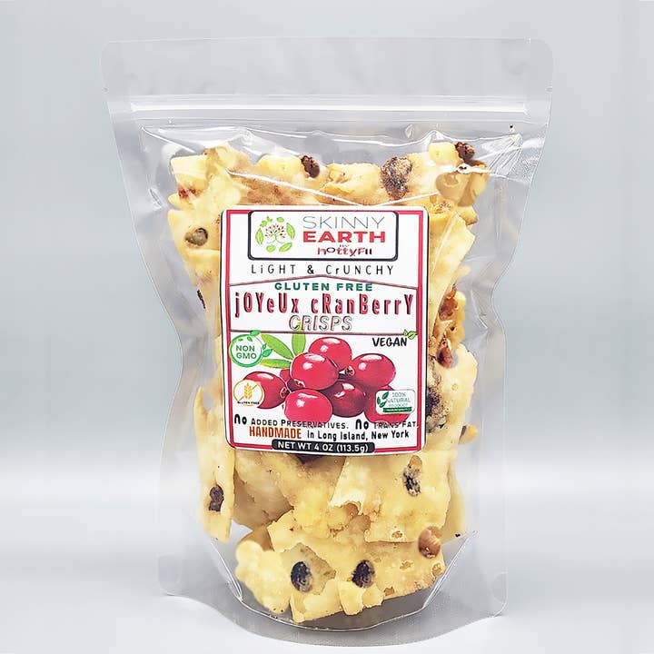Gluten Free Joyeux Cranberry Crunchy crisps for wholesale by Hottyfii
