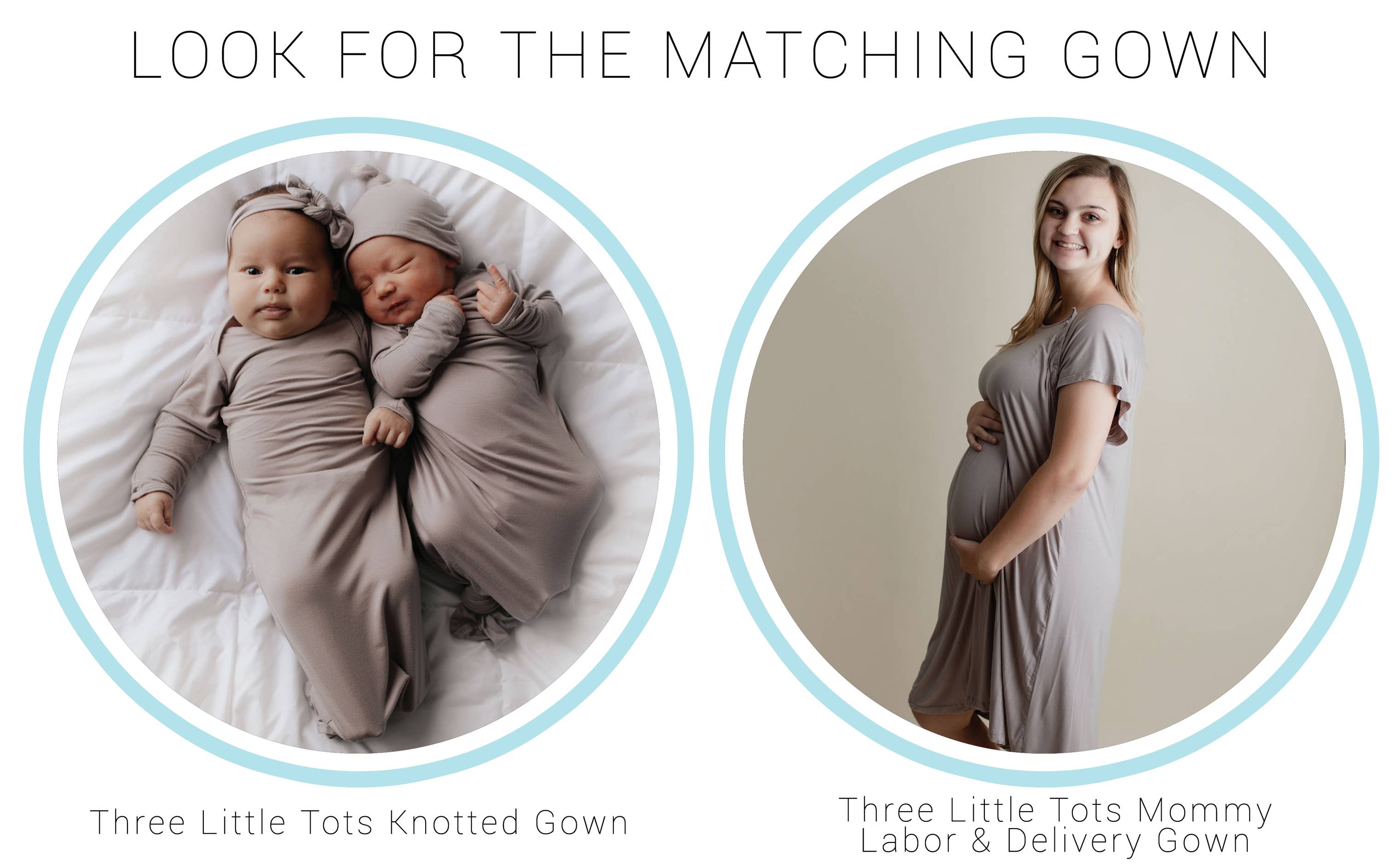 Three Little Tots - Wholesale Babygown - Baby - Harbor Mist Taupe Knotted Gown7
