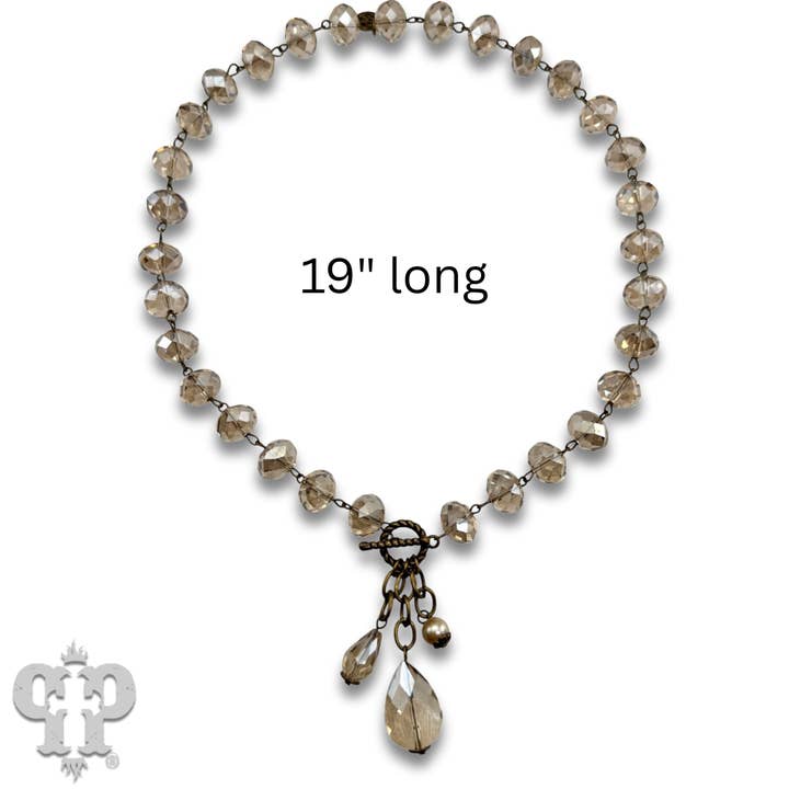 Pink Panache Brands - Wholesale Beaded/Pearl Necklace - Linked faceted bead necklace with bead charms5