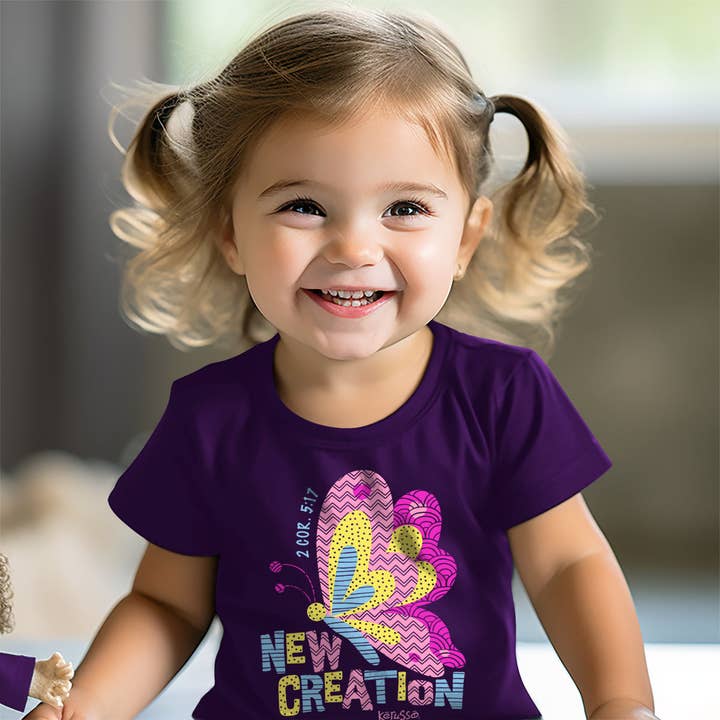 Purple Kerusso Kids T-Shirt Collage Butterfly for wholesale on Faire