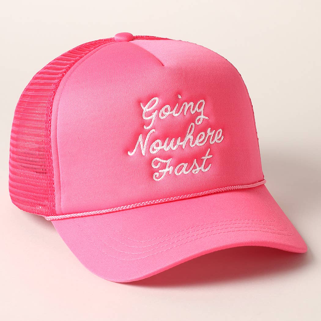 Fashion City – boné - Mulher por atacado – Chapéu de caminhoneiro em espuma de bordado rápido Going Nowhere12