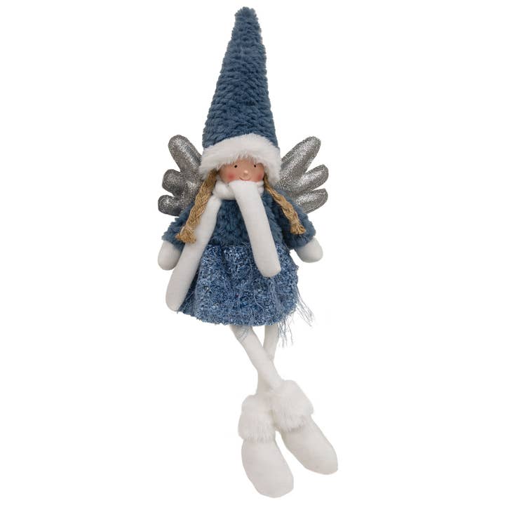 Bright Ideas - Wholesale Christmas decoration - Blue texture dangle leg angel