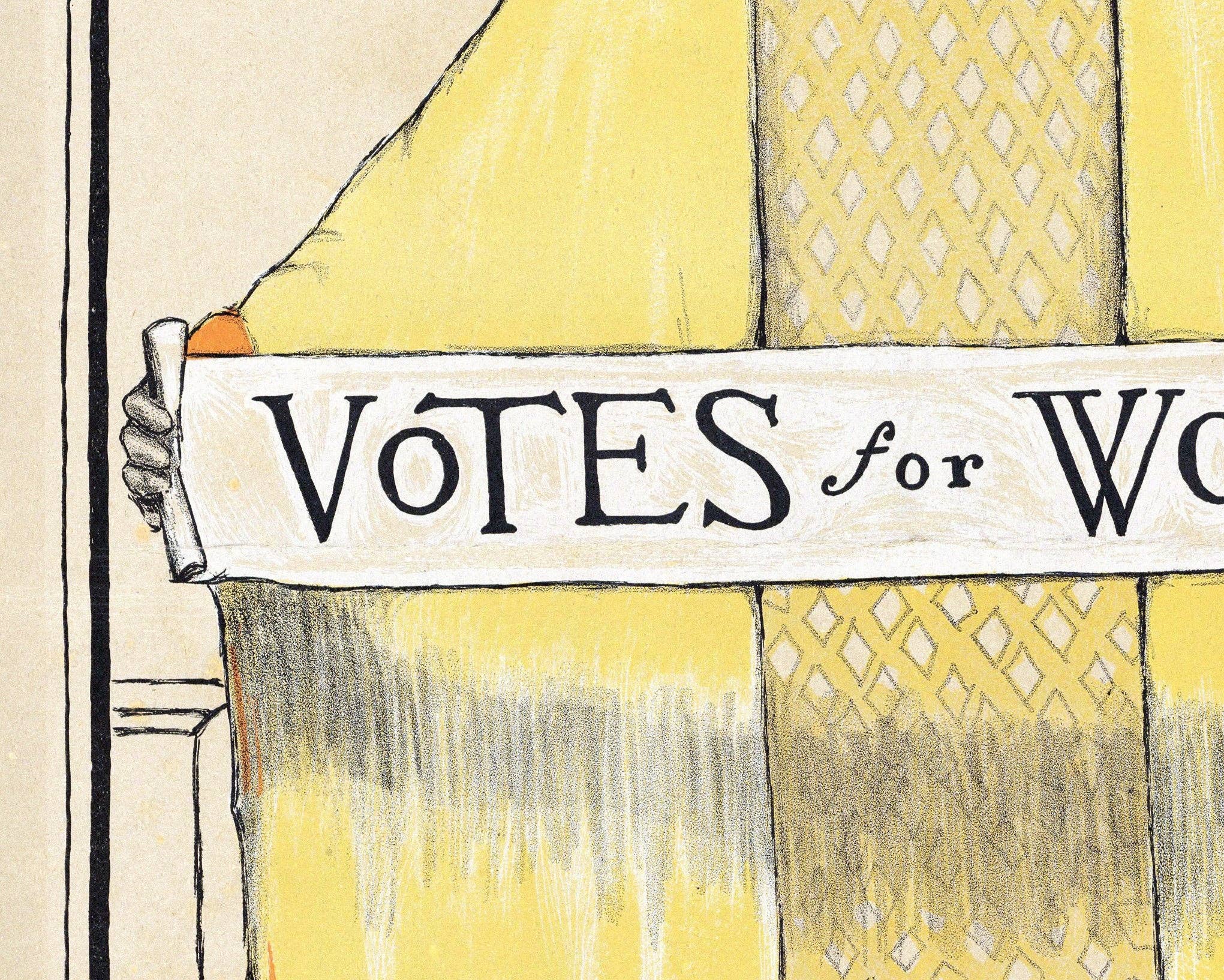 Rock Paper Scissors Wall Art - Wholesale Art Print - Votes for Women vintage print | Suffragette movement| Art nouveau wall decor | Historical political painting | Feminism in art3