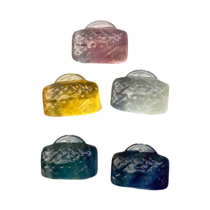 VIE - Wholesale Spiritual stone/crystal - Rainbow Fluorite Mini Carving - Assorted, 1.5x1cm, Single35