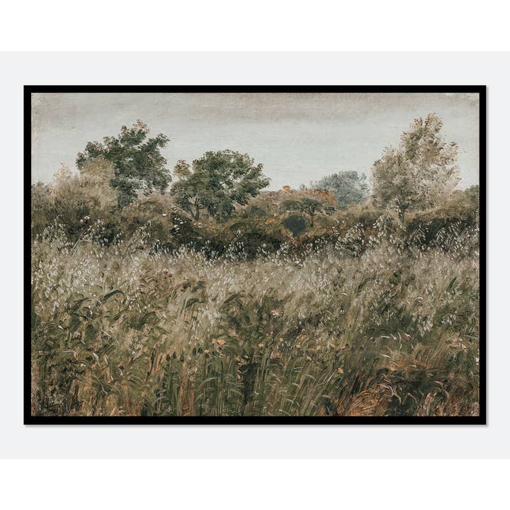 Sugar & Canvas - Wholesale Art Print - Rustic Vintage European Flower Grass Field Art Print VP616