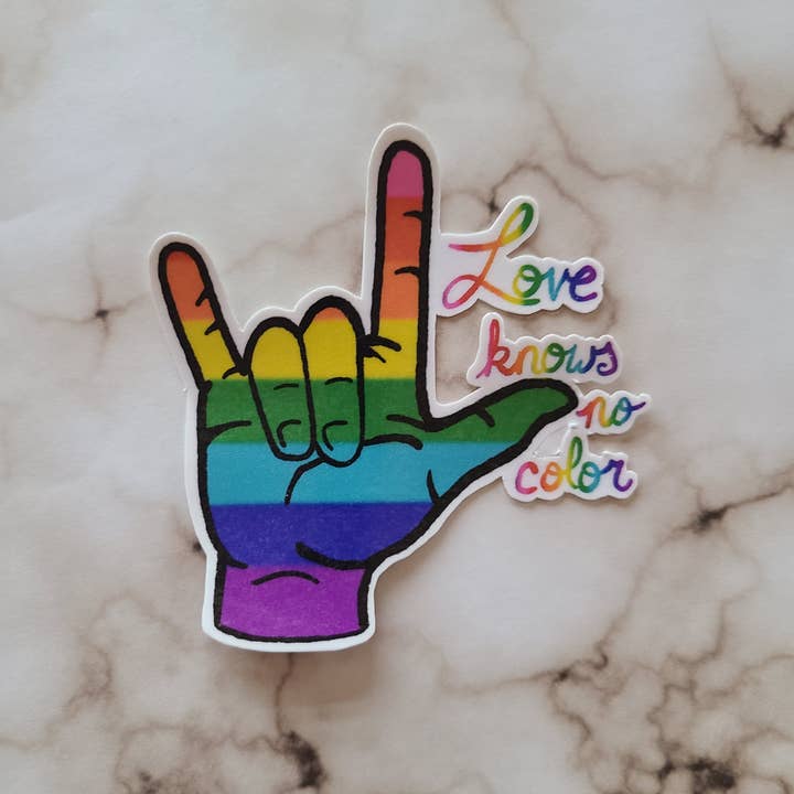 Love Knows No Color - Pride Vinyl Sticker for wholesale by NGlenn Studios