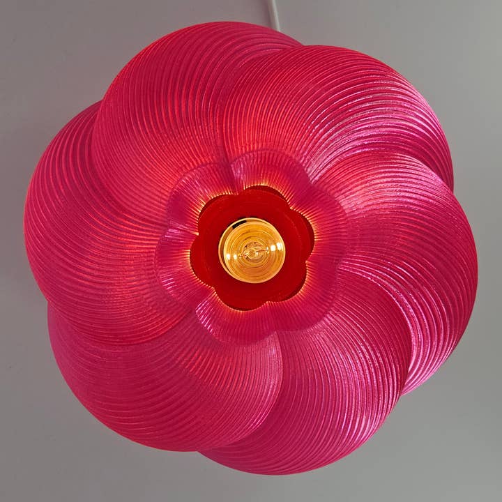 Coast Fig - Wholesale Accent/Desk Lamp - Concha ondulada - Rojo frambuesa4