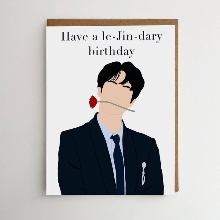Smar Art - Vente Cartes d'anniversaire - Carte Jin BTS | Carte BTS | Carte d'anniversaire Have a Le-jin-dary