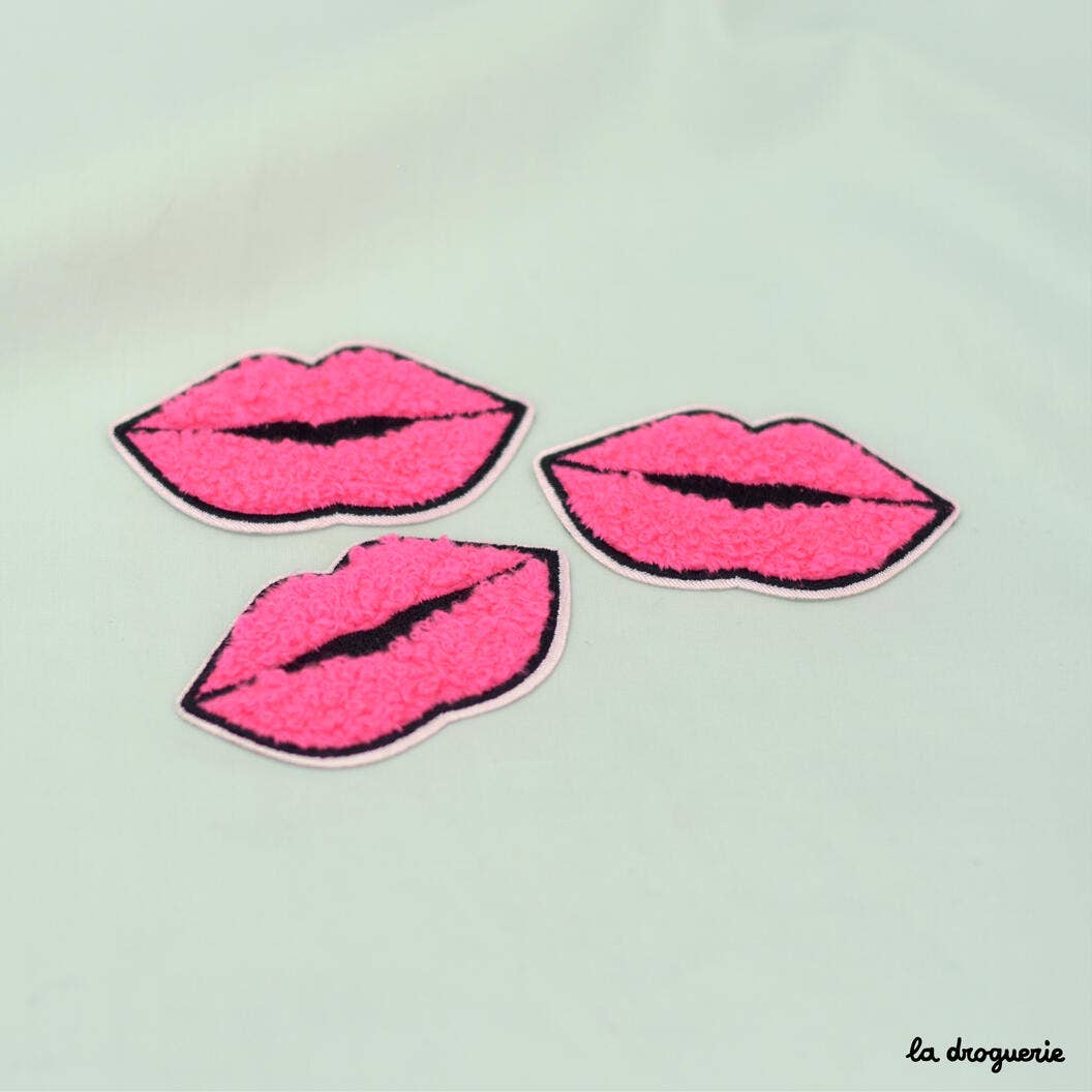 LA DROGUERIE – Emblema por atacado – Patch de boca felpuda Venice Beach 64 mm para passar a ferro3