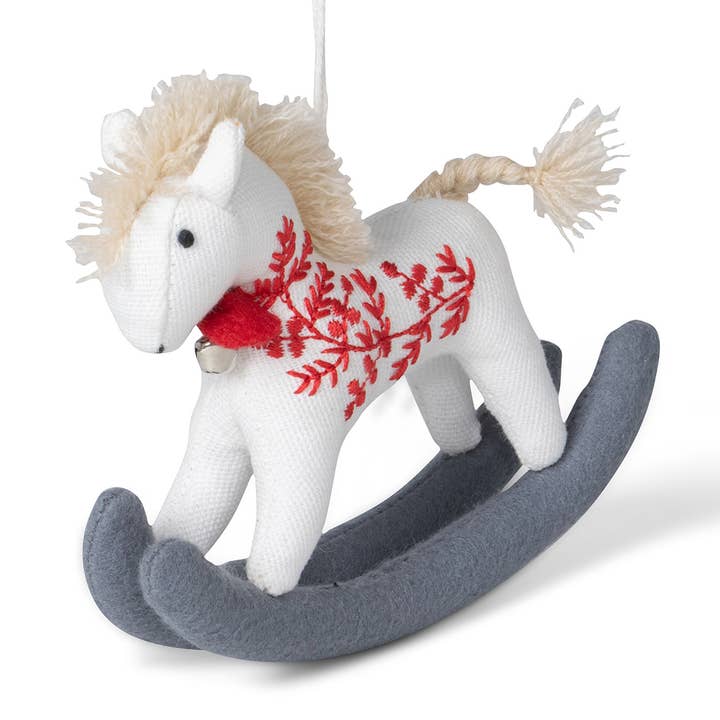 Ornement en coton cheval à bascule collection Promo Park Hill pour la vente par Park Hill Collection