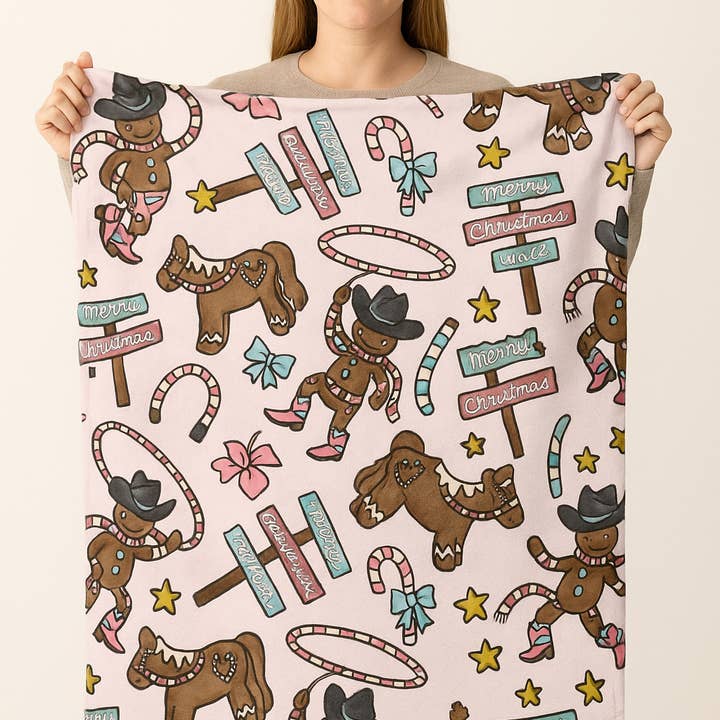The Bling Barn - Wholesale Throw Blanket - Western Christmas Lap Blanket – Cozy Cowgirl Holiday Throw Collection1