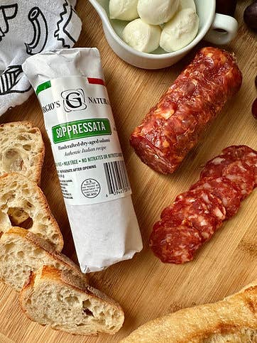 Giorgio's Naturals - Wholesale Salami - Soppressata ( Mildly Spicy) Retail Chub - All Natural