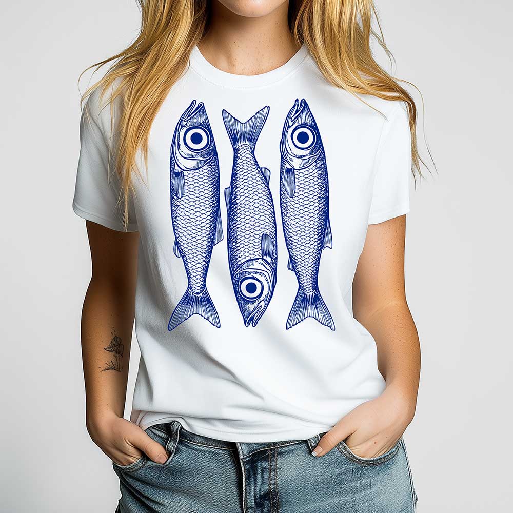 Loftipop - Wholesale T-Shirt (Graphic) - Unisex - Sardines Tinned Fish Tshirt, Coastal Ocean Beach Tee 2
