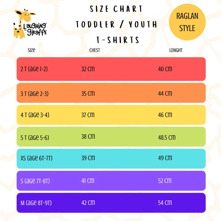 Laughing Giraffe - Wholesale T-Shirt - Kids - Toddler & Kids Unisex Raglan Baseball T-Shirt - Open Sizing