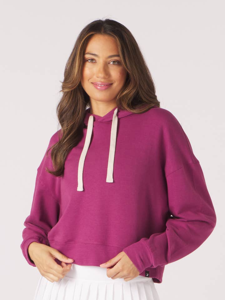 Sudadera con capucha corta vintage de gran tamaño: Rouge para venta al por mayor de Glyder