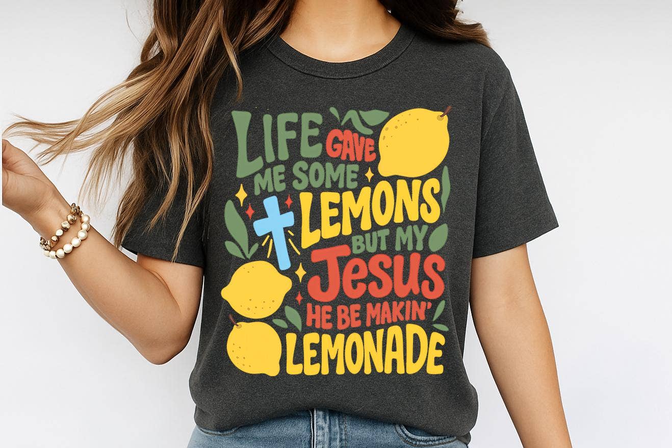 Glaime - Wholesale T-Shirt (Graphic) - Women's - Boho Christian Comfort Colors T-Shirt, Cute Lemon Sweatshirt1