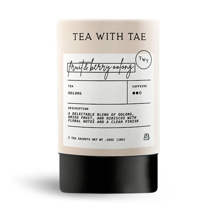 Mini-tube à thé Oolong aux fruits et aux baies, cadeau (5 sachets de thé) pour la vente par Tea with Tae