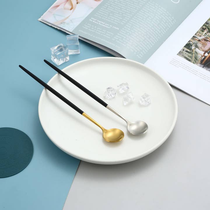 Longo Duo - Long Coffee and Dessert Spoons - Set of 4 for wholesale by VASTELLI