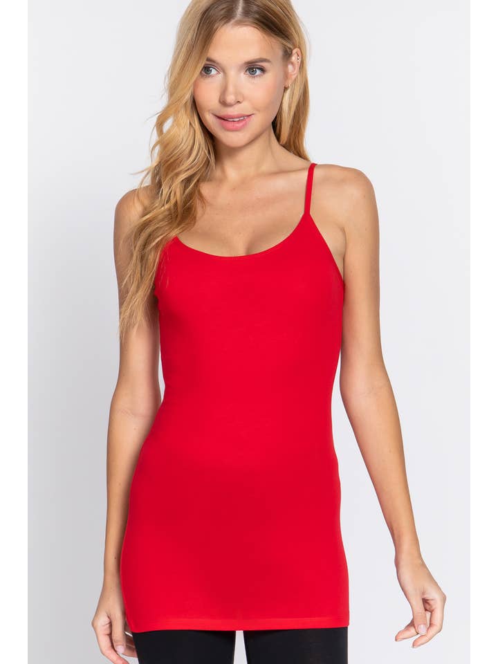 Active Basic | Active USA - Wholesale Camisole - Women's - Basic Tunic Cami w/adjustable Spaghetti Straps57