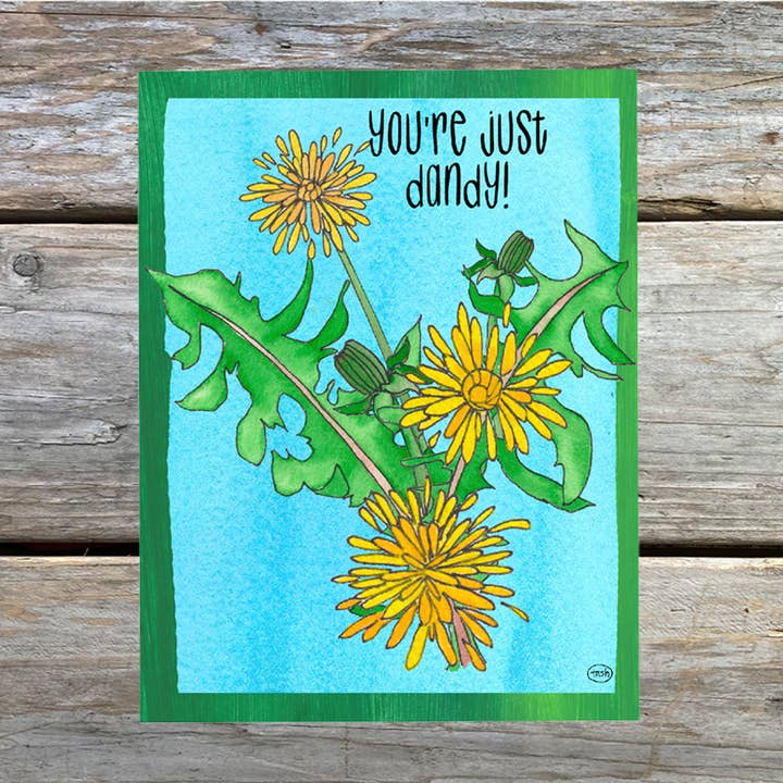 Just Dandy Note Card for wholesale by Natasha Zahn Studio