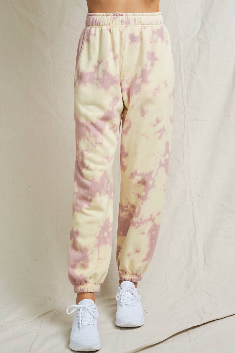 lalamia - Wholesale Lounge Sweatpants/Joggers - Women's - MPT28065C-TD-CAMEODUST/YELLOW2