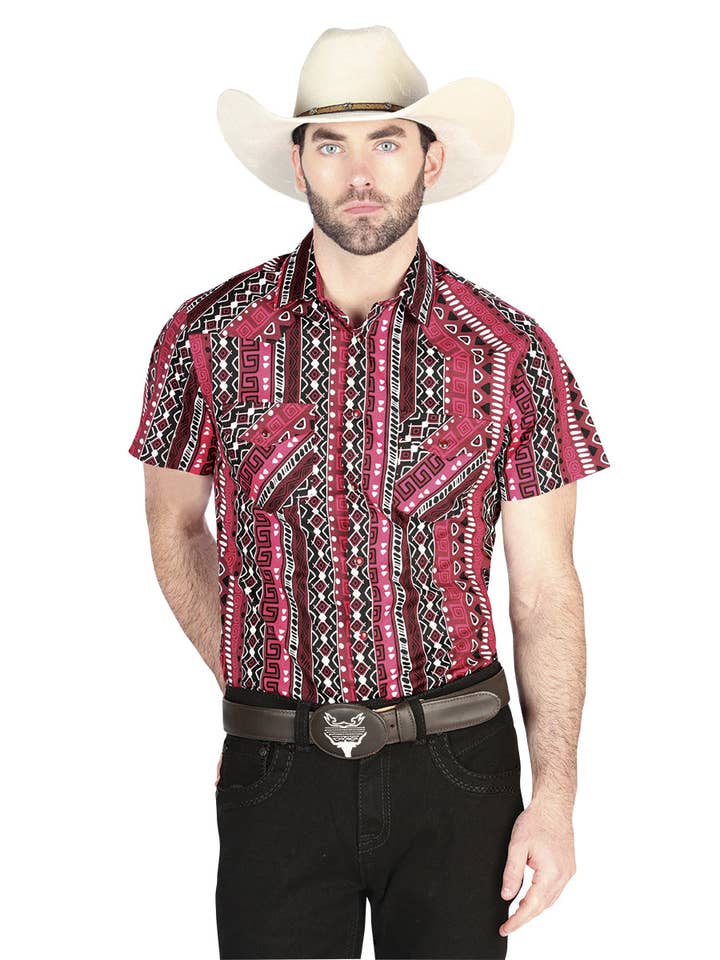El General Western Shirt - Burgundy 44456 for wholesale by El General Western Wear