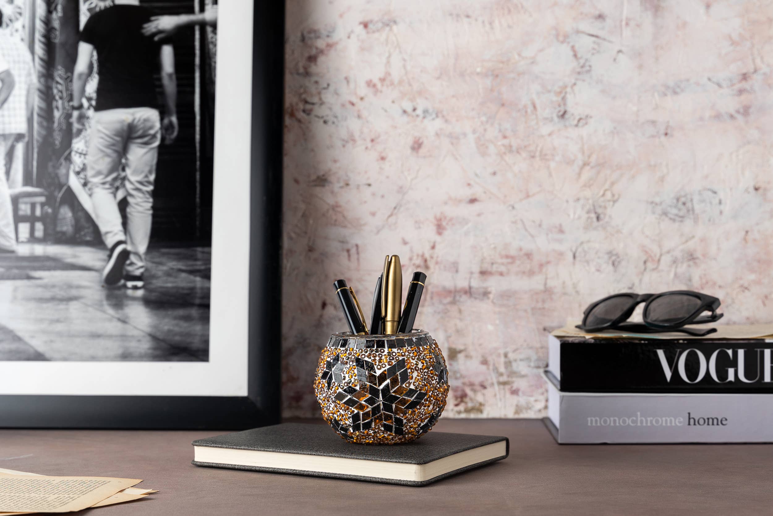 KAFTHAN - Wholesale Candle Holder - Large Mosaic Glass Candle Holders | Christmas Holiday Decor18