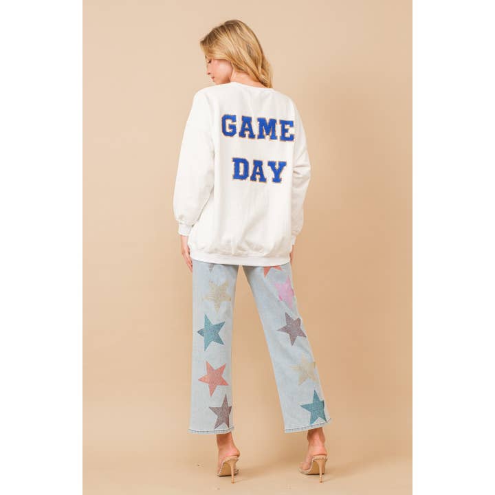 Straight Leg Jeans med Stjernevedhæng i Rhinsten for engroshandel hos Apolline