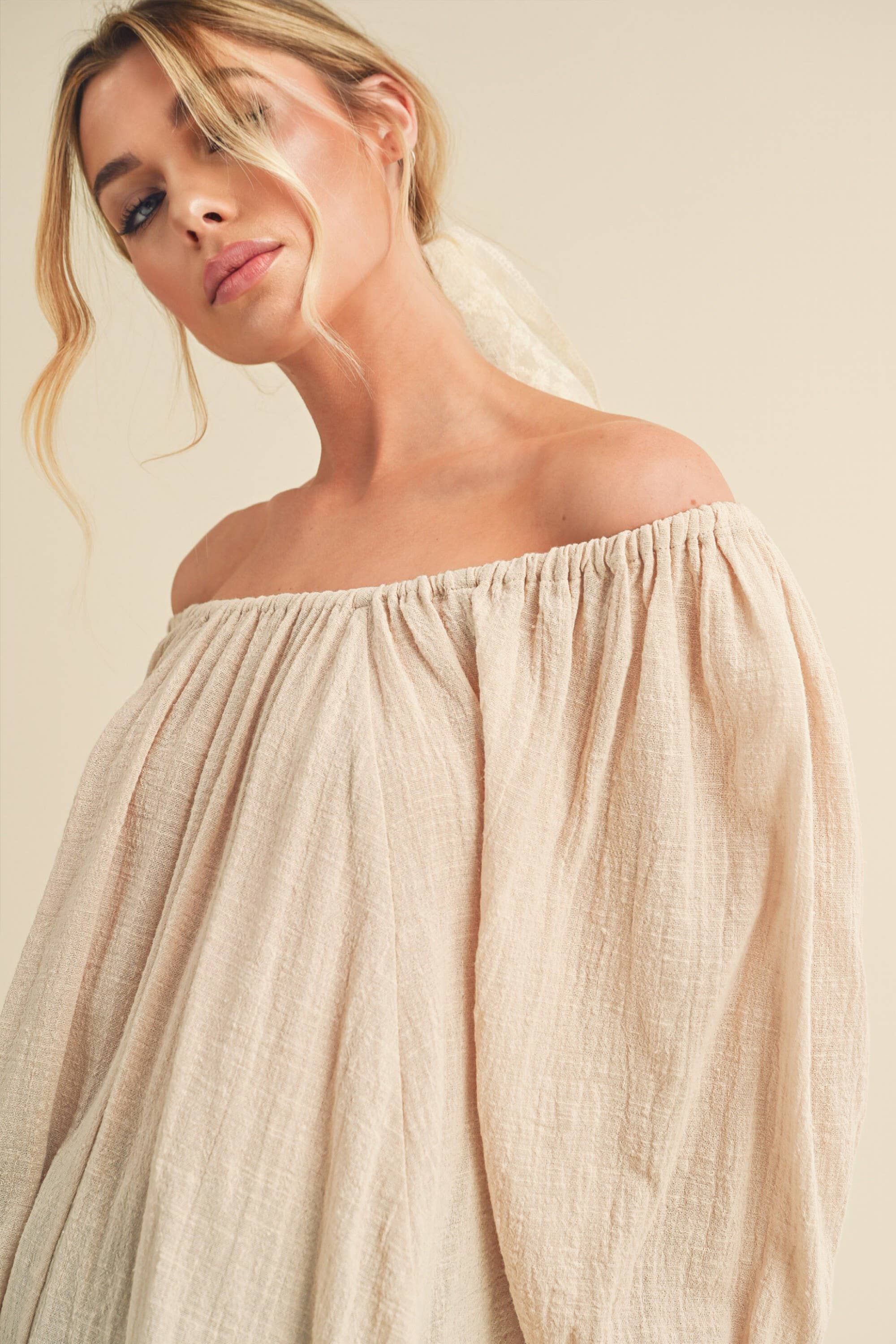 AEMI + CO - Wholesale Dress - Women's - 495DN Nately Off Shoulder Tunic Dress 69