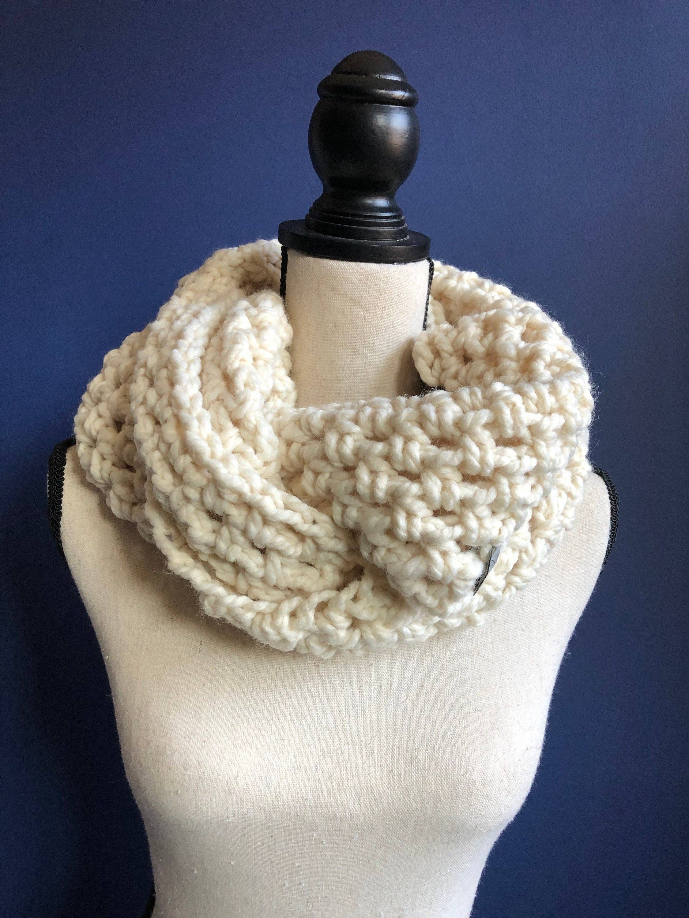 Willow And The Wolf Co - Wholesale Scarf - Women's - Chunky Knit Womens Scarf | Cream Wedding Scarf | Bulky Croch2