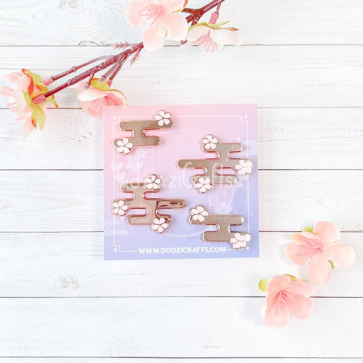 Sakura Smoke Cloud Filler Enamel Pin for wholesale by dooziCrafts