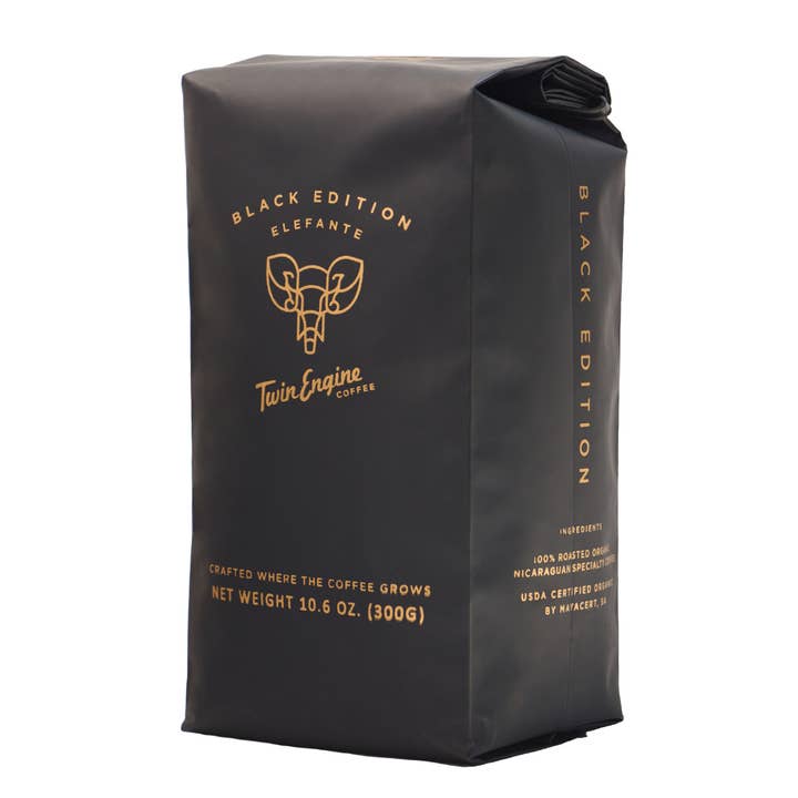 Elefante Black - Grãos de Café Arábica Biológico, Comércio Justo por atacado de Twin Engine Coffee